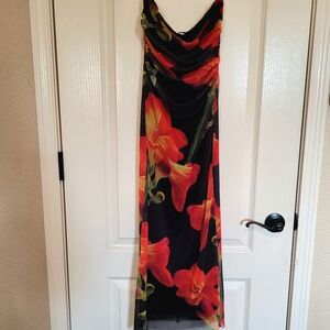 Zara Black Dress with Red Accent